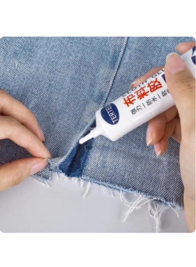 TERTELL Strong Fabric Adhesive Glue 50ML – Clear Drying Waterproof Permanent Sew Glue, Washable & Heat Resistant No-Sew Fabric Repair Glue for Clothes, Patches, Hemming, DIY Crafts, Suitable for All Fabrics - Image 4